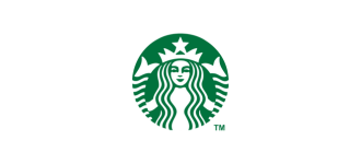 Starbucks Starbucks logo on white background: A green mermaid with a crown.